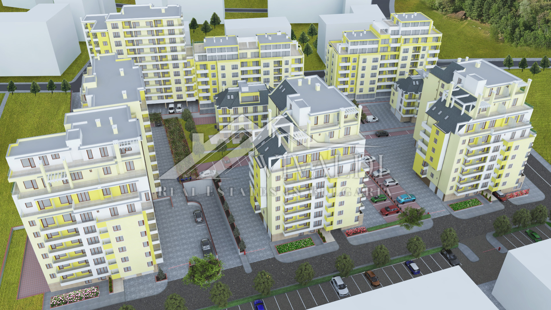 New residential buildings in the Grand Mall district of Varna